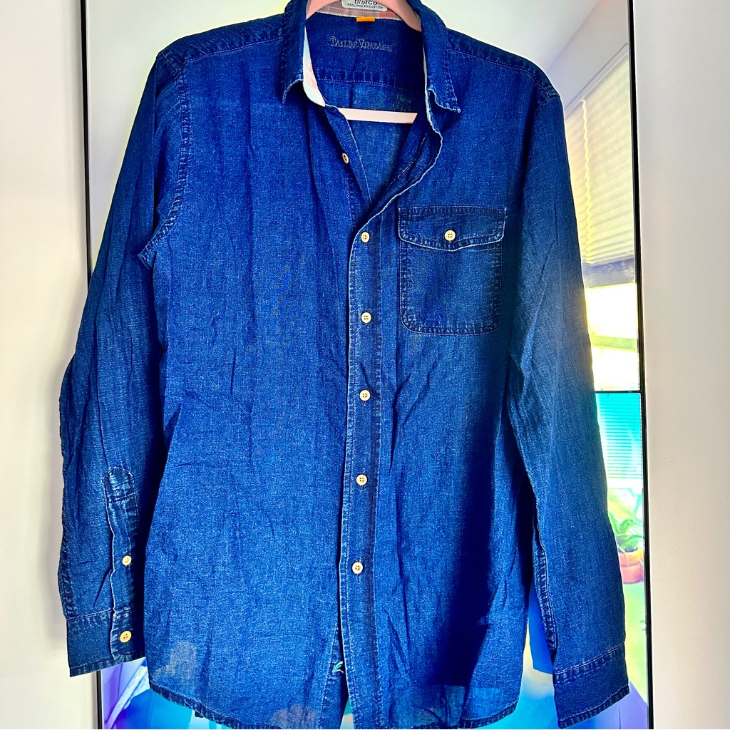 Authentic Indigo Button Up